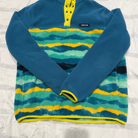 Lands end heritage fleece in teal mountain ombré - Picture 2 of 4